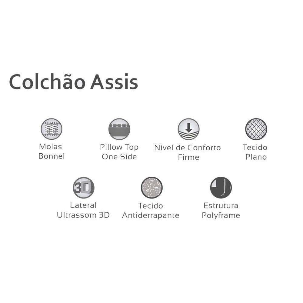 Colchão Casal Molas Bonnel Assis + Base Crc Suede Brown (138x188) - Herval - 2