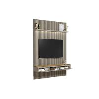 Estante P- Sala Até 85 Pol Modular 2.2 Ripado C- 2 Portas 1 Prat. 219x250cm Tauari-gris Fosco - Linea Brasil - 2