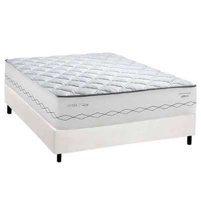 Cama Box Casal: Colchão Molas Ensacadas Herval C1721 + Base Crc Corano White (138x188)