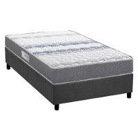 Cama Box Solteiro: Colchão Ortopédico Herval D60 - Ag65 Timeless + Base Crc Suede Gray (88x188) - 1
