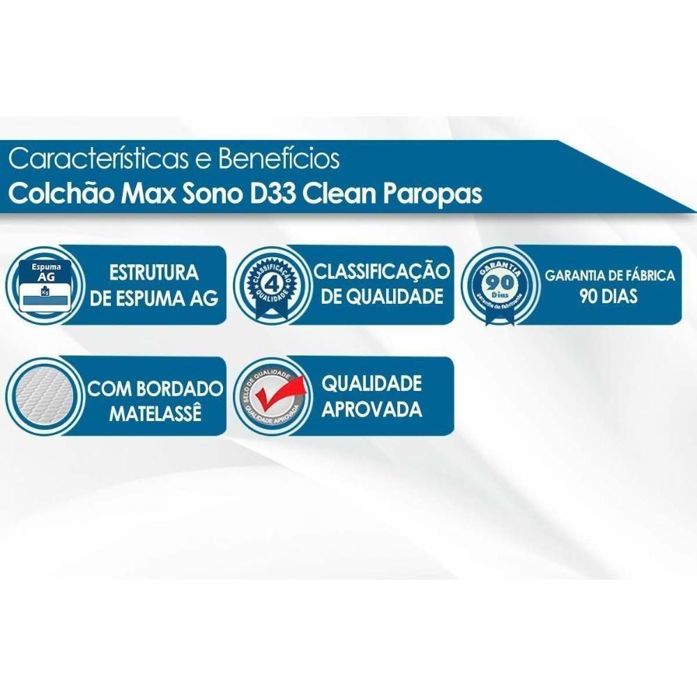 Cama Box Solteiro: Colchão Espuma D33 Paropas Ag65 Max Sono + Base Crc Suede Gray (88x188) - 3