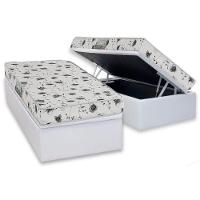 Conjunto Box Baú Solteiro: Colchão Espuma Herval D23 Sonum Black + Base Crc Linhão White (88x188) - 1
