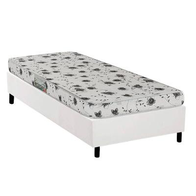 Conjunto Box Solteiro: Colchão Espuma Herval D23 Sonum Bordado + Base Crc Corano White (88x188)
