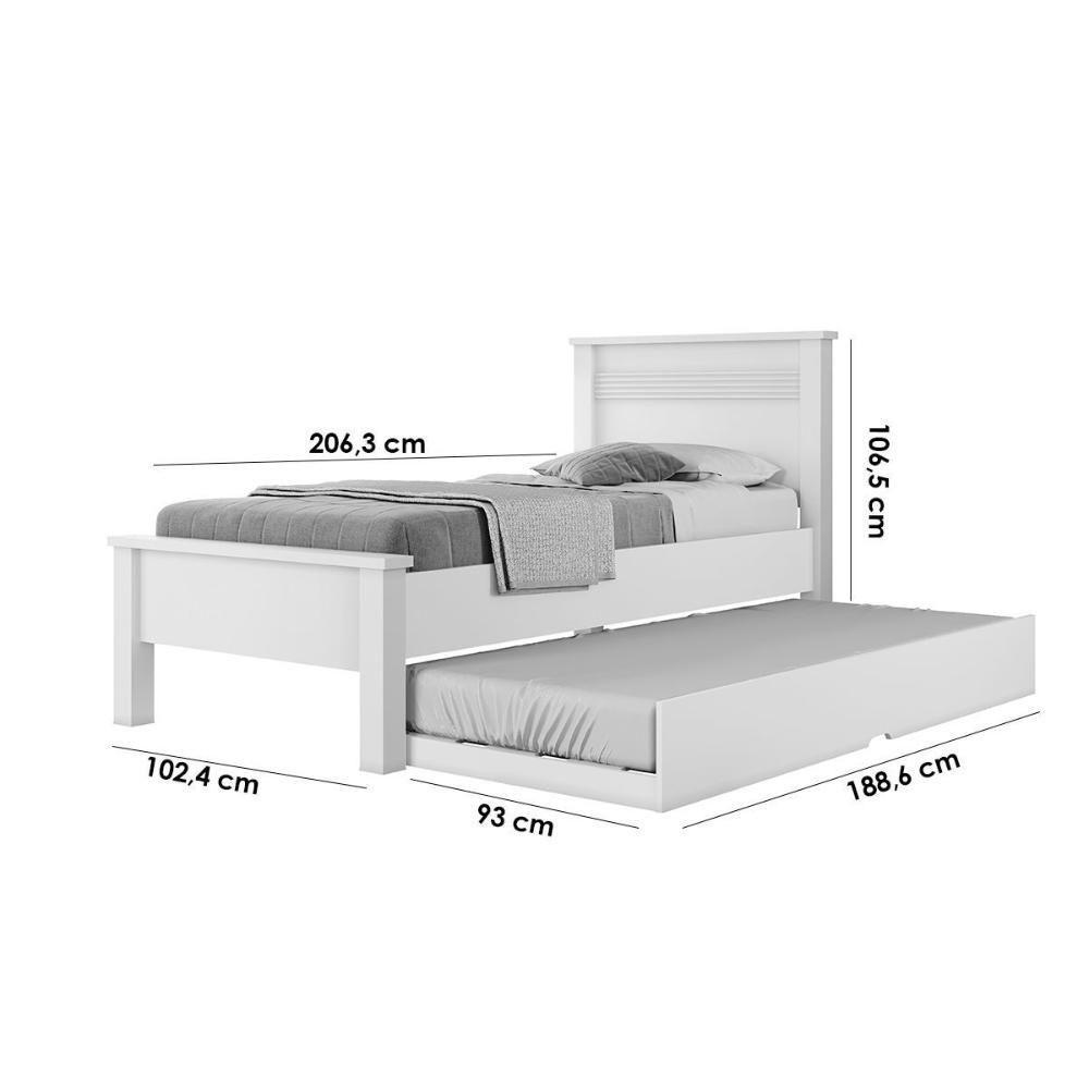 Bicama Solteiro Barcelona C- Auxiliar Cacau - Conquista - 5