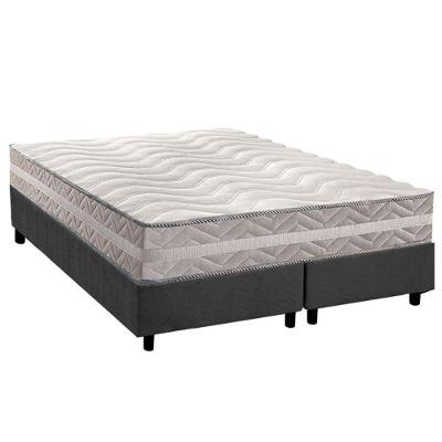 Conjunto Box Queen: Colchão Anatômico Paropas D28 - Master Prata Double Face 25 + Base Crc Suede Gray (158x198)