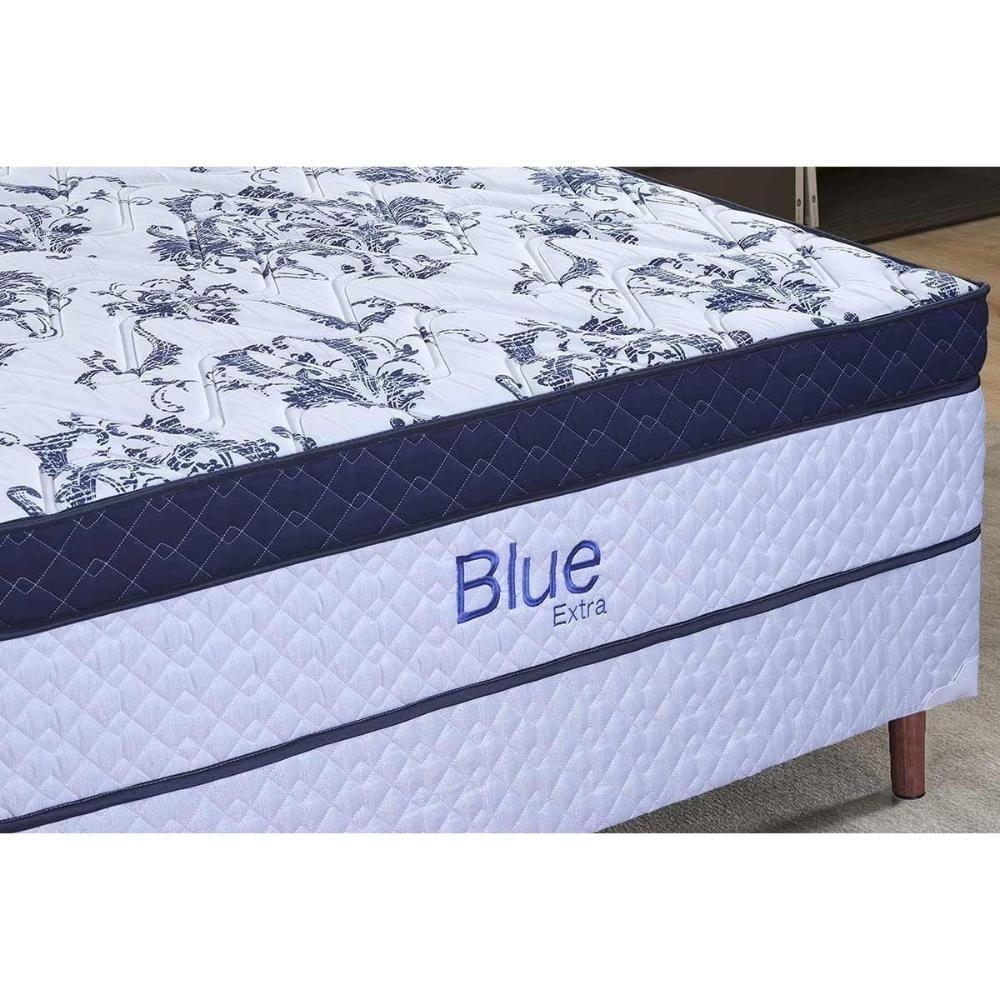 Cama Box Baú King: Colchão Molas Ensacadas Paropas Blue + Base Crc Linhão White (193x203) - 2