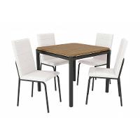 Conjunto: Mesa Sala Jantar Reno C- Tampo De Madeira 90cm E 4 Cadeiras Amsterdã Preto Fosco-capuccino - Kappesberg - 5