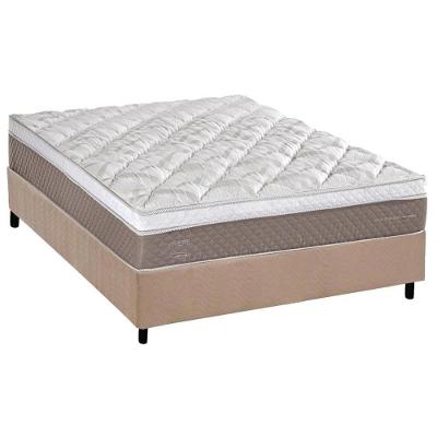 Cama Box Casal: Colchão Molas Ensacadas Herval C1624 + Base Crc Suede Clean (138x188)