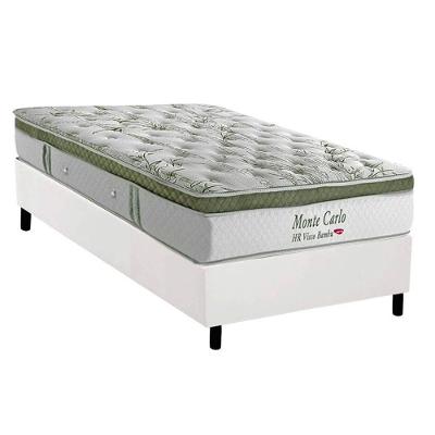 Cama Box Solteiro: Colchão Molas Ensacadas Herval Monte Carlo Visco + Base Crc Corano White (88x188)