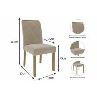 Conjunto: Mesa De Cozinha Flora Tampo Madeirado 95x95cm E 4 Cadeiras Fernanda Cinamomo - Carvalho-linho Grafite - Cimol - 2