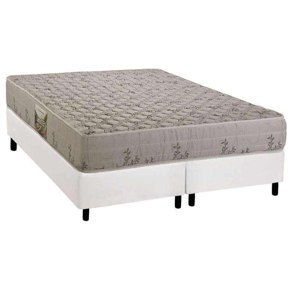Cama Box Queen: Colchão Espuma D33 Herval Cannes + Base Crc Corano White (158x198) - 1