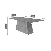 Conjunto: Mesa Sala Jantar Helena Tampo Madeirado 210x100cm E 8 Cadeiras Paola Cinamomo - Carvalho-linho Bege - Cimol - 3