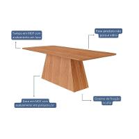 Conjunto: Mesa Sala Jantar Helena Tampo Madeirado 210x100cm E 8 Cadeiras Paola Cinamomo - Carvalho-linho Bege - Cimol - 5