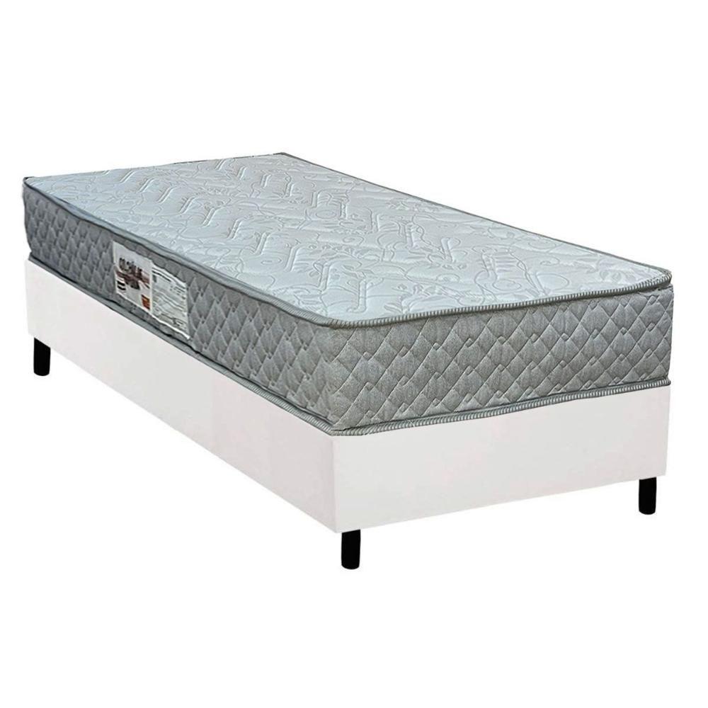 Cama Box Solteiro: Colchão Espuma D45 Paropas Pasquale Gray + Base Crc Corano White (88x188) - 1