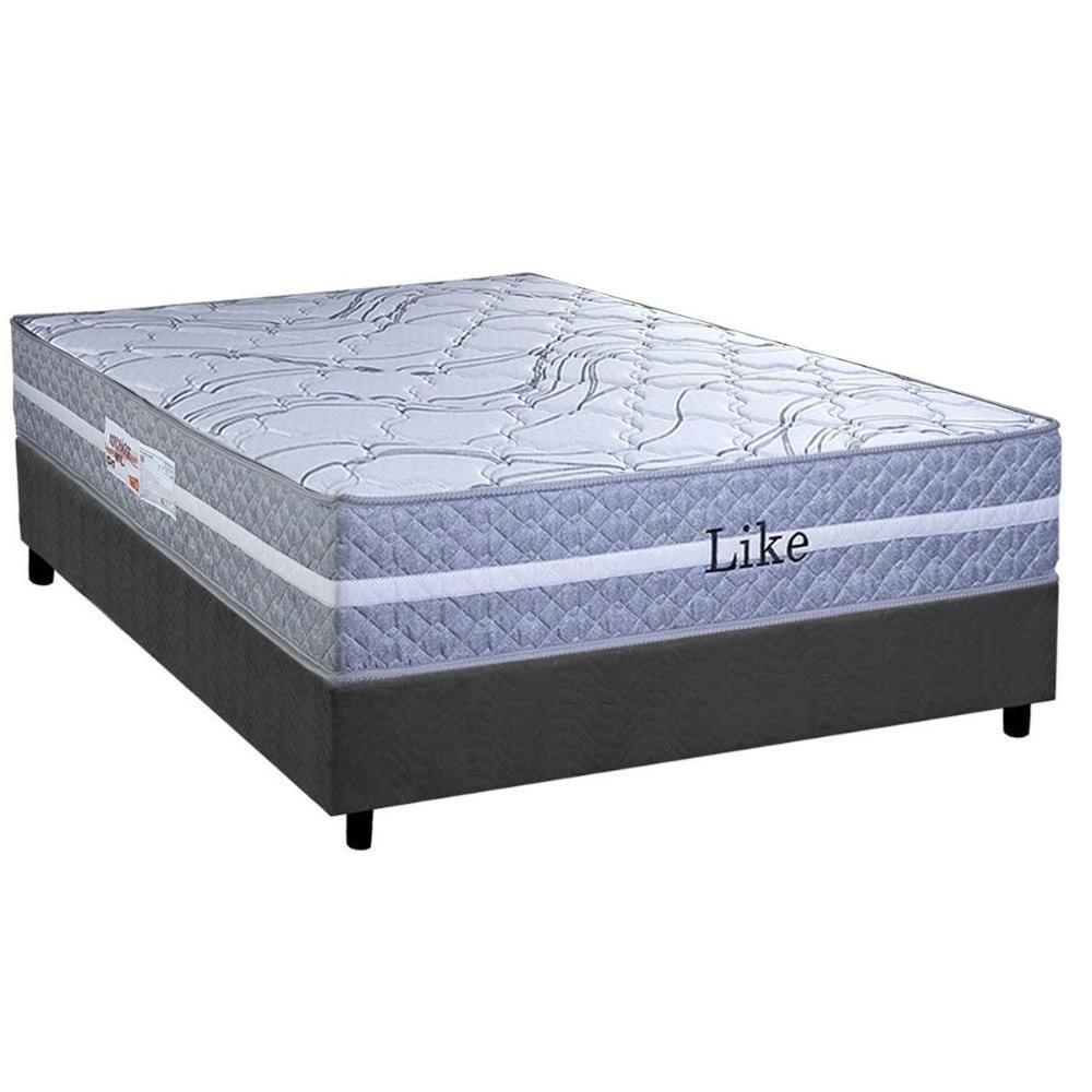 Cama Box Casal: Colchão Molas Ensacadas Paropas Like + Base Crc Suede Gray (138x188) - 1