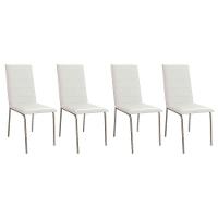 Conjunto: Mesa Sala Jantar Loire C- Tampo De Madeira 90cm + 4 Cadeiras Amsterdã Niquel-corano Bege - Kappesberg - 3