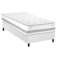 Cama Box Solteiro: Colchão Molas Ensacadas Herval C1741 + Base Crc Corano White (88x188) - 1