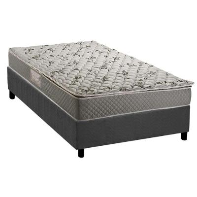 Conjunto Box Solteiro: Colchão Espuma Herval Ag65 Fort Black + Base Crc Suede Gray (88x188)