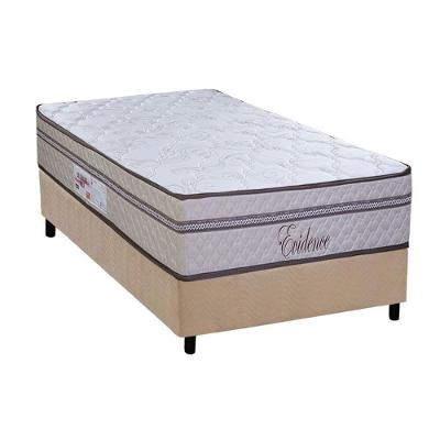 Cama Box Solteiro: Colchão Molas Ensacadas Paropas Evidence + Base Crc Suede Clean (88x188)