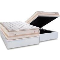 Conjunto Box Baú Casal: Colchão Molas Herval Maxspring Real + Base Crc Linhão White (138x188) - 1