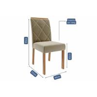 Conjunto: Mesa De Cozinha ágata Tampo Madeirado 180x90cm E 6 Cadeiras Fernanda Cinamomo - Carvalho-linho Bege - Cimol