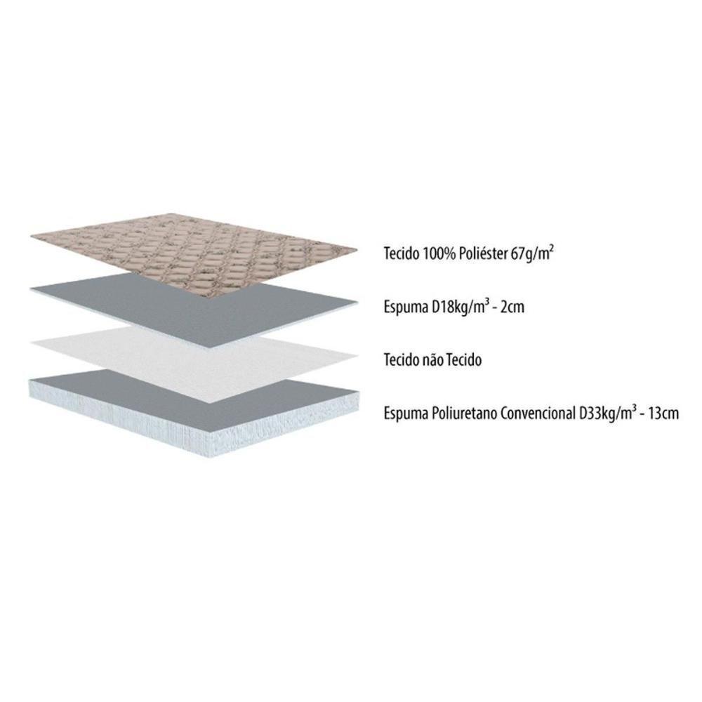 Cama Box Casal: Colchão Espuma D33 Herval Cannes + Base Crc Corano White (138x188) - 3