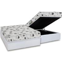 Conjunto Box Baú Casal: Colchão Espuma Herval D23 Sonum Liso + Base Crc Linhão White (138x188) - 1