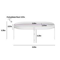 Mesa Lateral P- Sala Monaco Organico Pés Metalico 93x57cm Nature-tauari Fosco - Linea Brasil