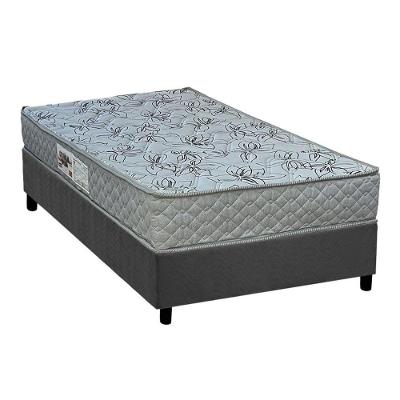 Conjunto Box Solteiro: Colchão Espuma Paropas Ag65 Double Fanton Gray + Base Crc Suede Gray (88x188)
