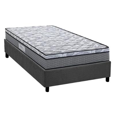Conjunto Box Solteiro: Colchão Espuma Herval D60 - Ag65 Perpetual + Base Crc Suede Gray (88x188)