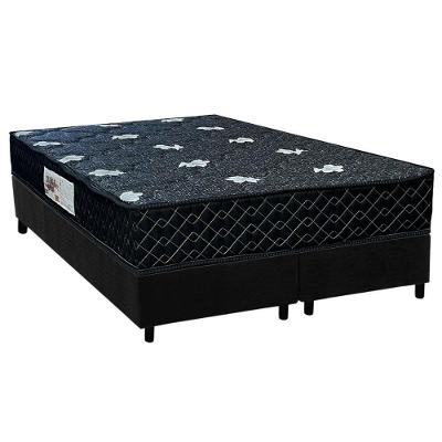 Conjunto Box Queen: Colchão Anatômico Paropas Ag65 Sofistic Gray + Base Crc Suede Black (158x198)