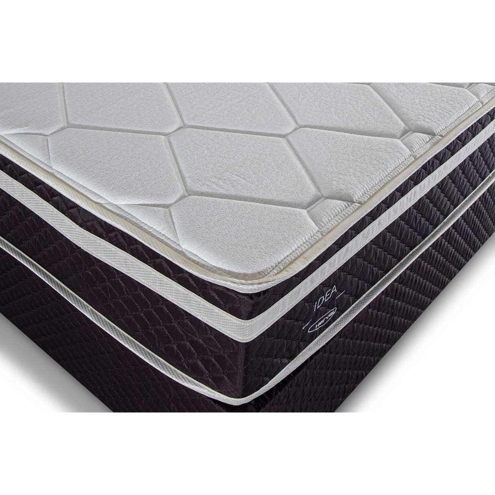 Cama Box Solteiro: Colchão Molas Ensacadas Herval C1789 + Base Crc Suede Gray (88x188) - 4