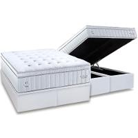 Cama Box Baú King: Colchão Molas Ensacadas Herval C1781 + Base Crc Linhão White (193x203) - 1