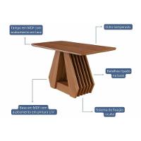 Conjunto: Mesa De Cozinha ágata Tampo Madeirado 130x80cm E 4 Cadeiras Paola Cinamomo - Carvalho-linho Bege - Cimol - 5