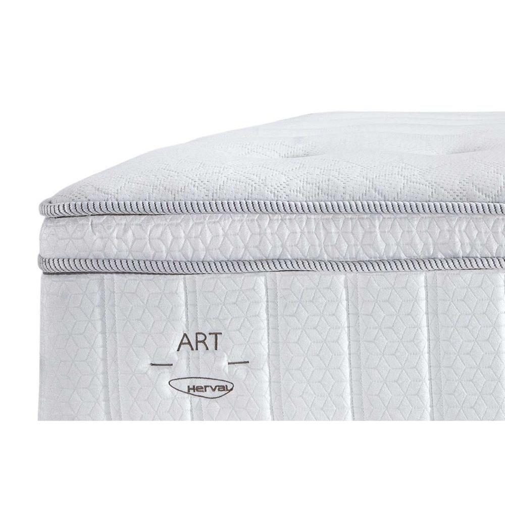 Cama Box Baú Queen: Colchão Molas Ensacadas Herval C1781 + Base Crc Linhão White (158x198) - 8