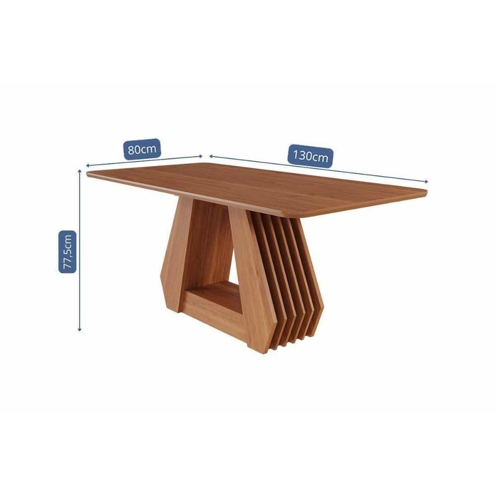 Conjunto: Mesa De Cozinha ágata Tampo Madeirado 180x90cm E 6 Cadeiras Paola Cinamomo - Carvalho-linho Grafite - Cimol - 7