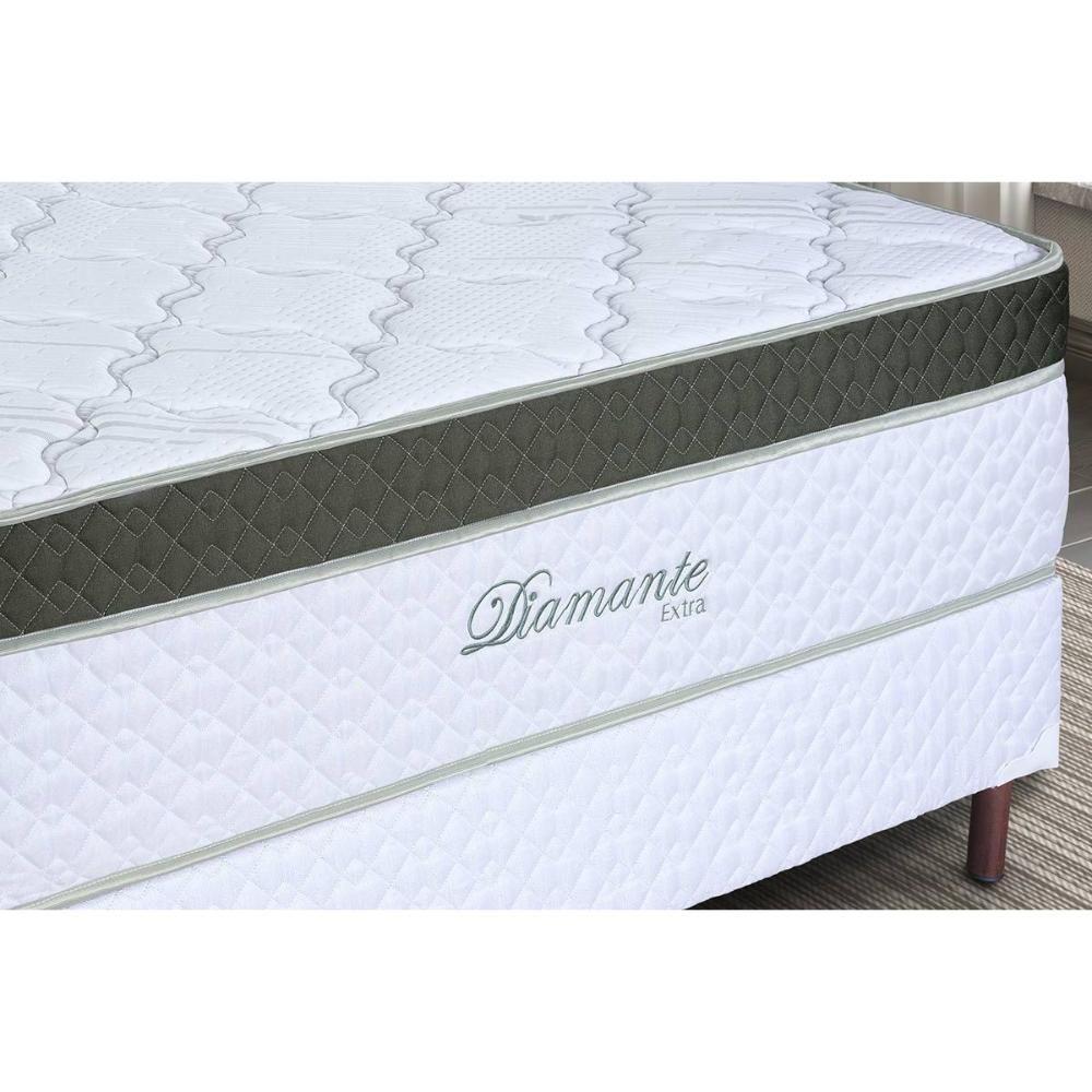 Cama Box Baú Casal: Colchão Molas Ensacadas Paropas Diamante Extra White + Base Crc Linhão White (138x188) - 4