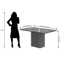 Mesa Multiuso Cozinha Ana C- Tampo Madeirado C- Vidro 130x80cm Nature-off White - Cimol - 3