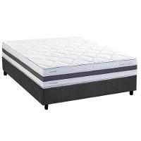 Cama Box Casal: Colchão Molas Ensacadas Herval Maxspring C1742 + Base Crc Suede Gray (138x188) - 1