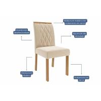 Conjunto: Mesa Sala Jantar Flora Tampo Madeirado 109cm E 4 Cadeiras Juliana Cinamomo - Carvalho-suede Nude Bege - Cimol - 5