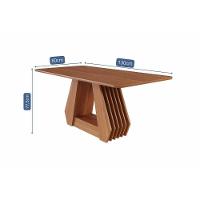 Conjunto: Mesa De Cozinha ágata Tampo Madeirado 180x90cm E 6 Cadeiras Paola Cinamomo - Carvalho-linho Bege - Cimol - 2