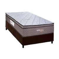 Cama Box Solteiro: Colchão Magnético Paropas C- Vibro Massagem Aplause Smart Brown + Base Crc Suede Brown (88x188) - 1