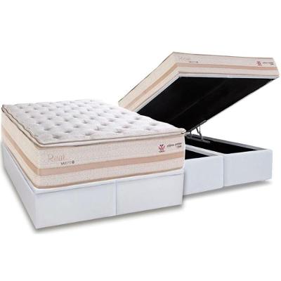 Conjunto Box Baú Queen: Colchão Molas Herval Maxspring Real + Base Crc Linhão White (158x198)