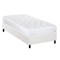 Cama Box Solteiro: Colchão Molas Ensacadas Herval C1782 + Base Crc Corano White (88x188) - 1