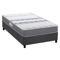 Cama Box Solteiro: Colchão Ortopédico Herval D60 - Ag65 Timeless + Base Crc Suede Gray (88x188) - 1