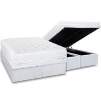 Cama Box Baú Queen: Colchão Molas Ensacadas Herval C1782 + Base Crc Linhão White (158x198) - 1