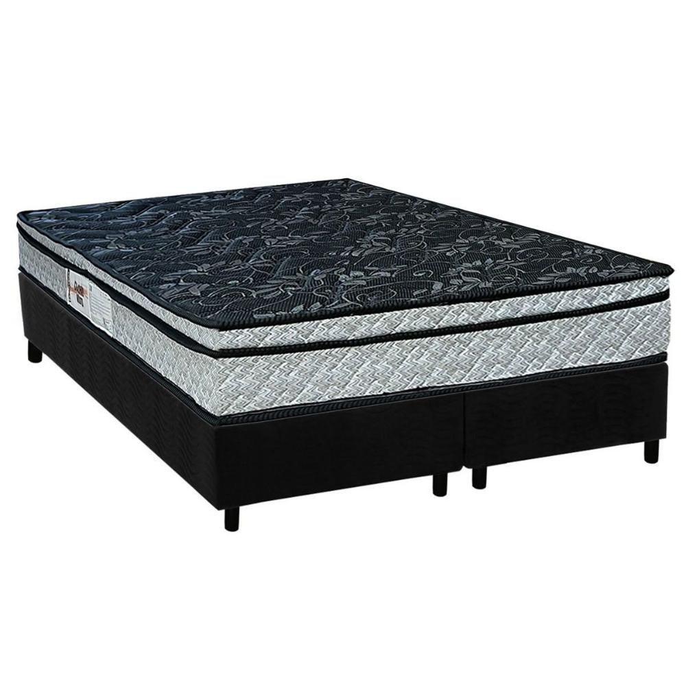 Conjunto Box Queen: Colchão Espuma Paropas D28 Conforto Firme + Base Crc Suede Black (158x198) - 1