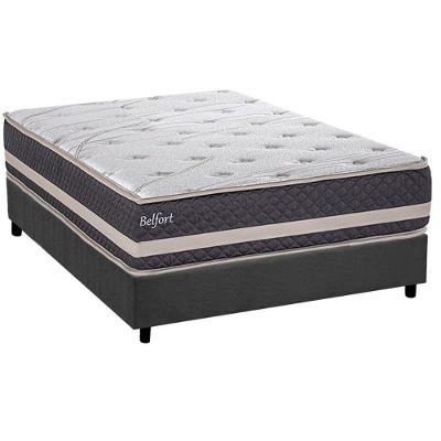 Conjunto Box Casal: Colchão Espuma Herval Ag65 Belfort + Base Crc Suede Gray (138x188)