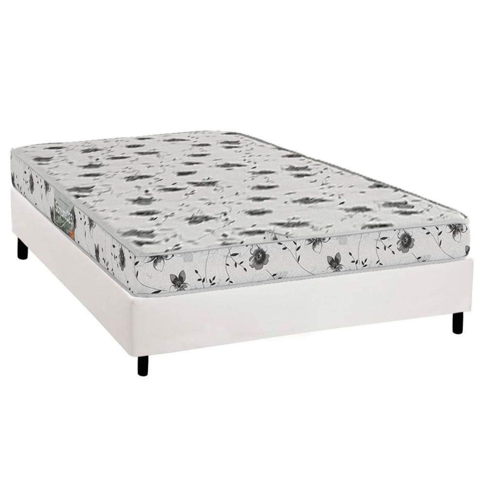 Conjunto Box Casal: Colchão Espuma Herval D23 Sonum Liso + Base Crc Corano White (138x188) - 1