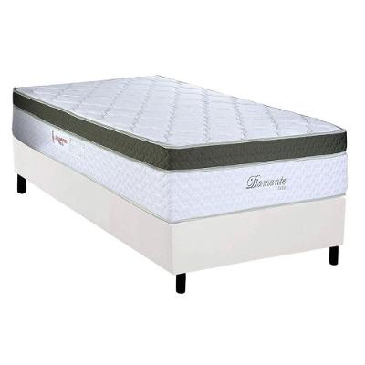 Cama Box Solteiro: Colchão Molas Ensacadas Paropas Diamante Extra White + Base Crc Corano White (88x188)
